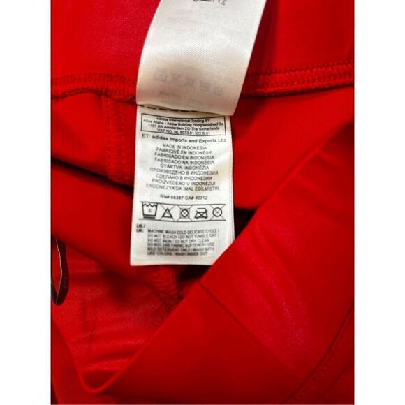 Adidas x Stella McCartney Red Crop Leggings Logos Climalite Size Extra Small EUC - Picture 8 of 11